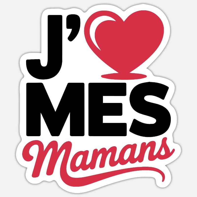 Aime_mes_mamans - Sticker size S (10 x 10 cm) - white matte