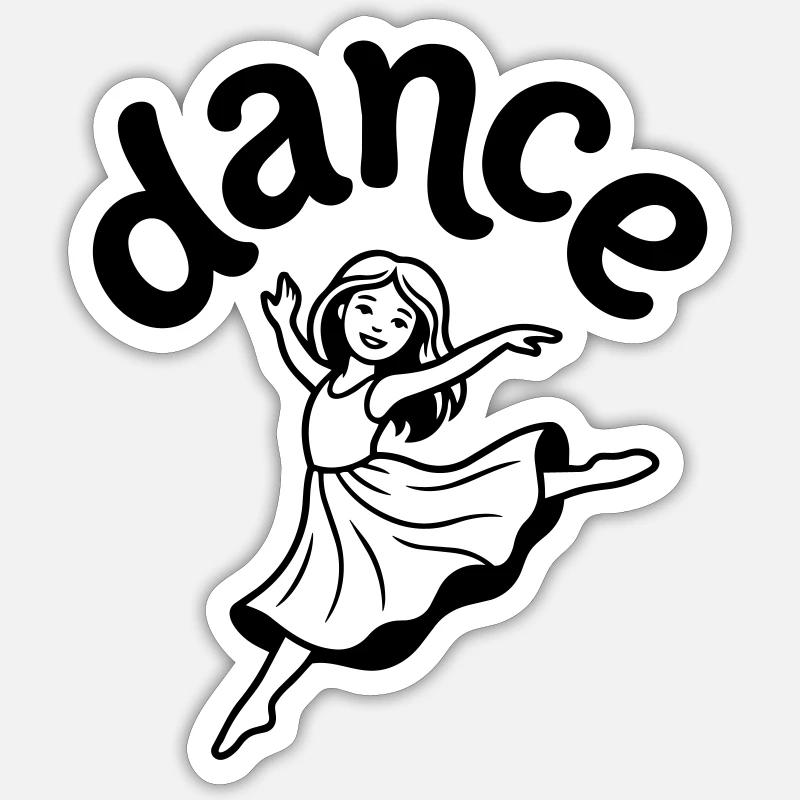 danseuse - Sticker taille S (10 x 10 cm) - blanc mat