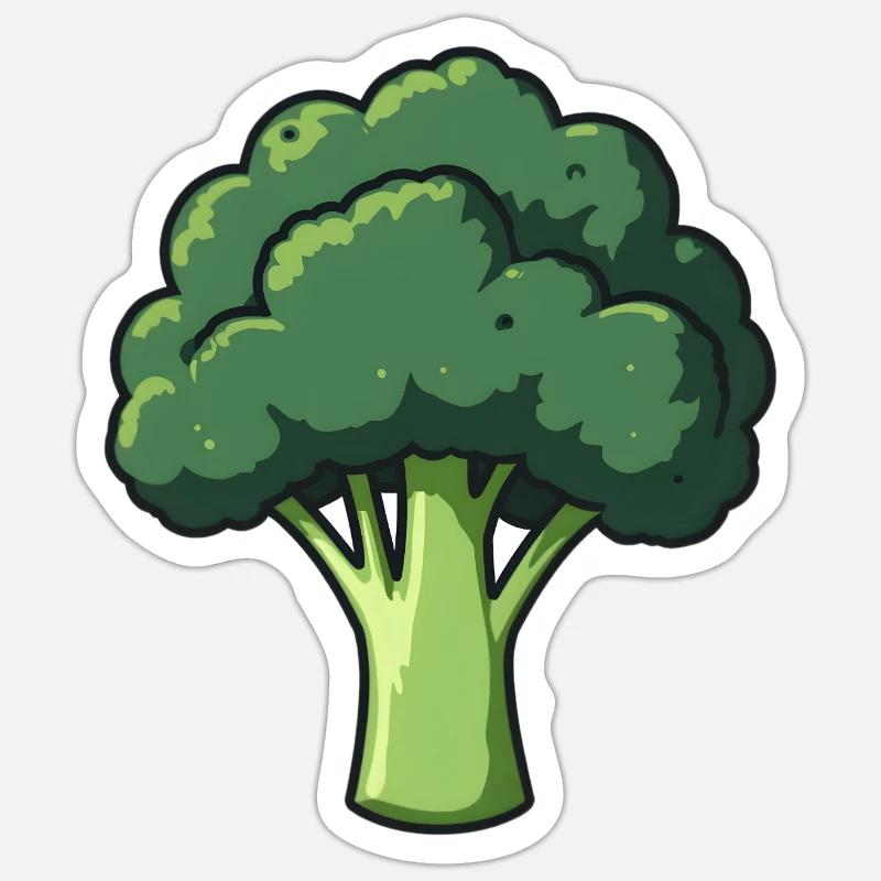 Brocoli - Sticker taille S (10 x 10 cm) - blanc mat