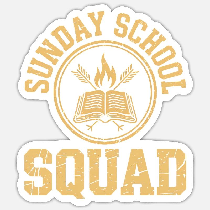 Sunday School Squad Logo - Sticker size S (10 x 10 cm) - white matte