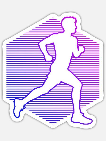 Geschenkidee für einen Running mit Running - Sticker Größe S (10 x 10 cm) - Mattweiß