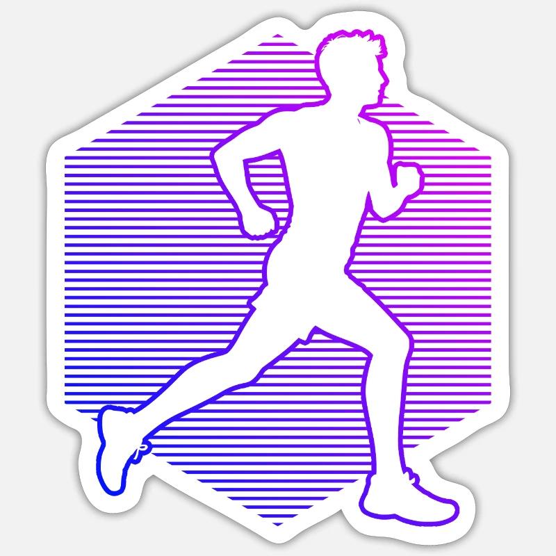 Geschenkidee für einen Running mit Running - Sticker Größe S (10 x 10 cm) - Mattweiß