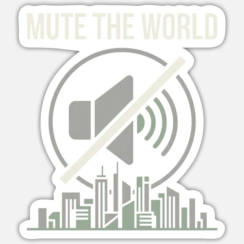Mute Time - Sticker Größe S (10 x 10 cm) - Mattweiß