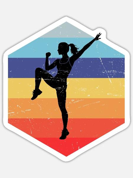 Aerobictraining Geschenk für die Aerobic-Trainerin - Sticker Größe S (10 x 10 cm) - Mattweiß