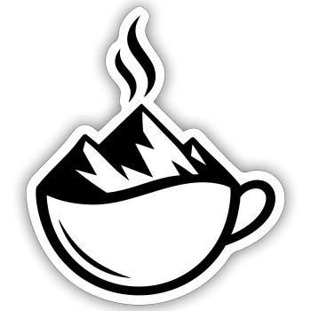 Mountain Coffee Outdoor Mug - Sticker size S (10 x 10 cm) - white matte - Front
