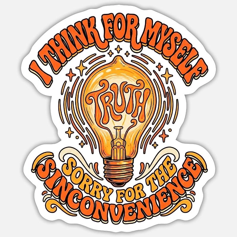 Think For Myself - Sticker Größe S (10 x 10 cm) - Mattweiß