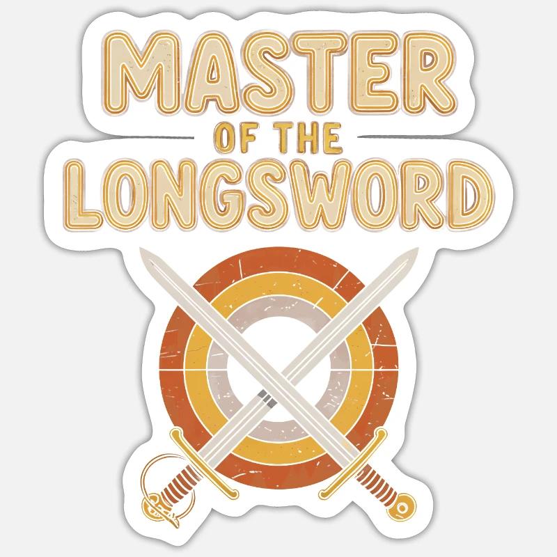 Maître de l’Épée Longue - Sticker taille S (10 x 10 cm) - blanc mat