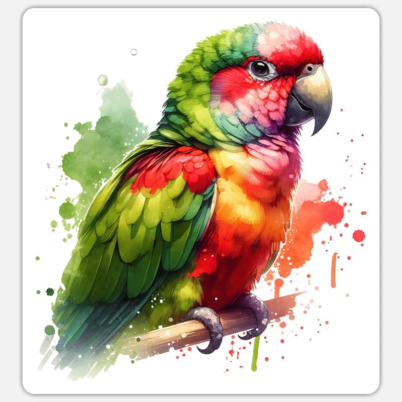 Alexandra Parakeet Gift - Sticker size S (10 x 10 cm) - white matte