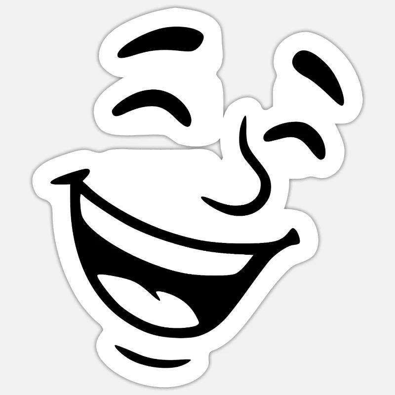 Visage Rieur - Sticker taille S (10 x 10 cm) - blanc mat