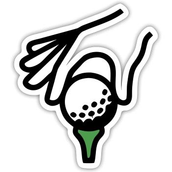 Golfball Abschlag Tee Golfsport Golfclub Golfer - Sticker Größe S (10 x 10 cm) - Mattweiß - Vorne