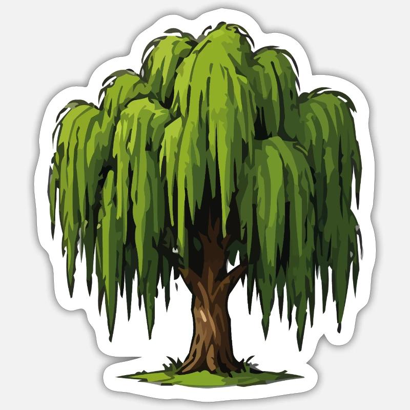 Weeping Willow Graphic - Sticker size S (10 x 10 cm) - white matte