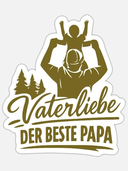 Vaterliebe Der Beste Papa - Sticker Größe S (10 x 10 cm) - Mattweiß