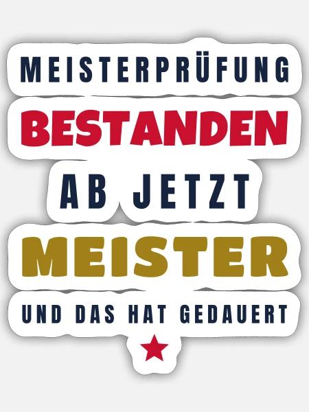Meisterprüfung bestanden ab jetzt Meister 2026 - Sticker Größe S (10 x 10 cm) - Mattweiß