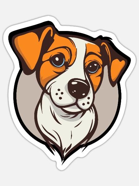 Beagle Smile Abzeichen-Grafik - Sticker Größe S (10 x 10 cm) - Mattweiß