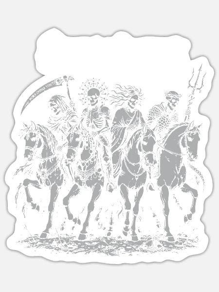 Apocalypse Riders Grim Cavalcade - Sticker Größe S (10 x 10 cm) - Mattweiß