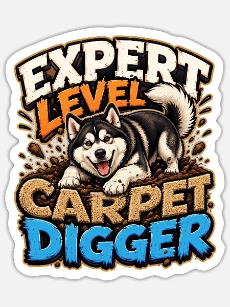 Alaskan Malamute - Sticker Größe S (10 x 10 cm) - Mattweiß