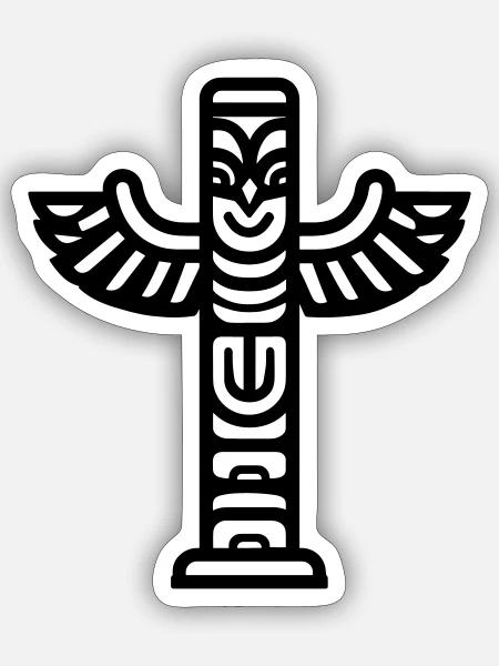 Totem - Sticker Größe S (10 x 10 cm) - Mattweiß