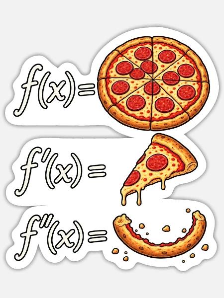 Mathe Ableitung - Sticker Größe S (10 x 10 cm) - Mattweiß