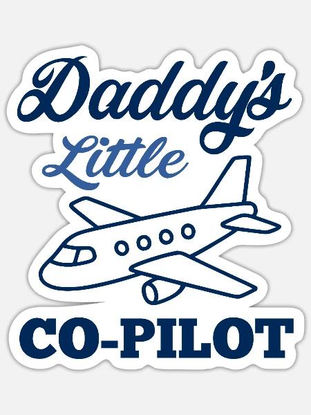 Papas kleiner Co-Pilot – Flugzeug - Sticker Größe S (10 x 10 cm) - Mattweiß