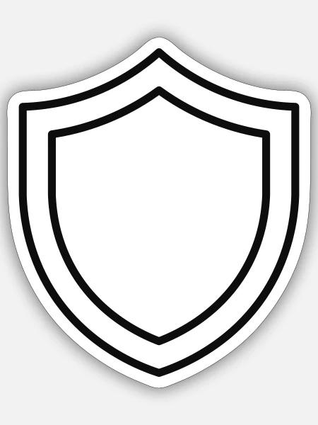 Sicherheitsschildlinien-Symbol - Sticker Größe S (10 x 10 cm) - Mattweiß