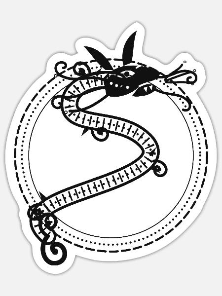 Rundes Serpentinenring-Motiv - Sticker Größe S (10 x 10 cm) - Mattweiß