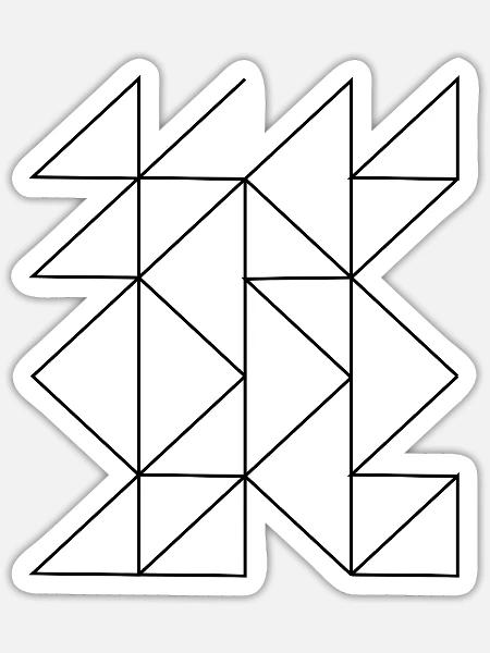 Geometrische Linienzusammensetzung - Sticker Größe S (10 x 10 cm) - Mattweiß