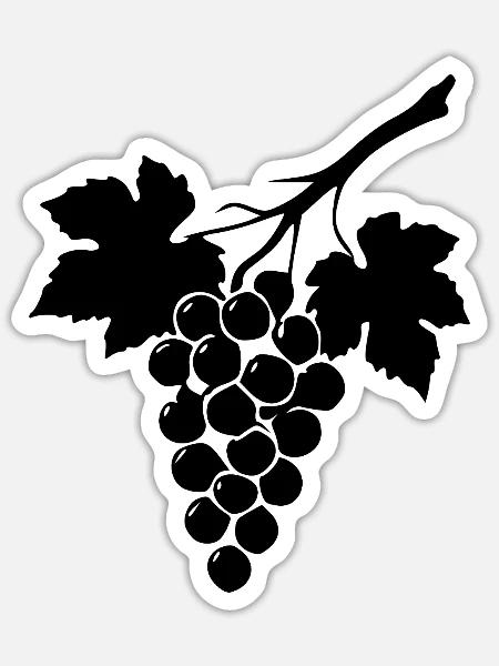 Wein Weinrebe Weintrauben schwarz Geschenk - Sticker Größe S (10 x 10 cm) - Mattweiß