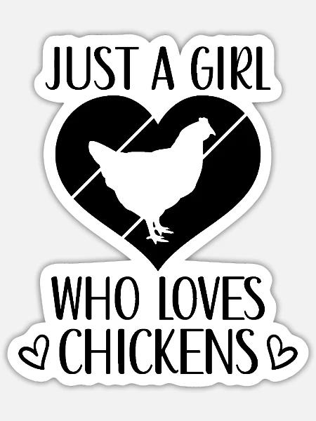 Huhn Statement Herz - Sticker Größe S (10 x 10 cm) - Mattweiß