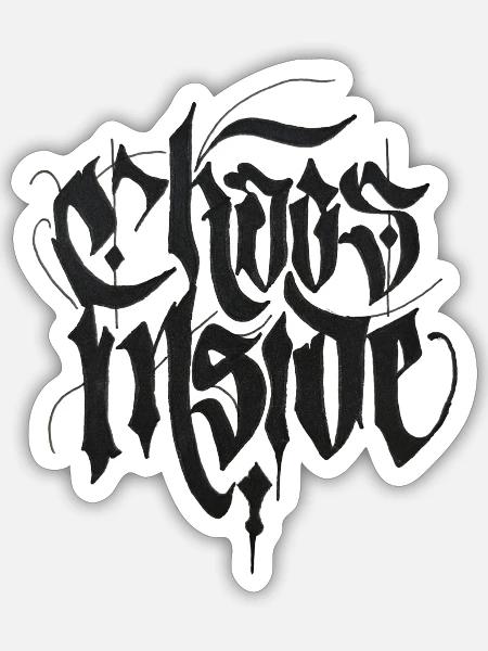 Chaos Inside - Sticker Größe S (10 x 10 cm) - Mattweiß