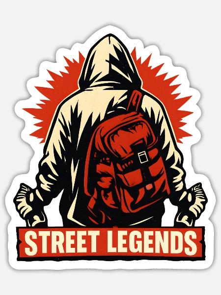 Street Legends Hoodie Motiv - Sticker Größe S (10 x 10 cm) - Mattweiß