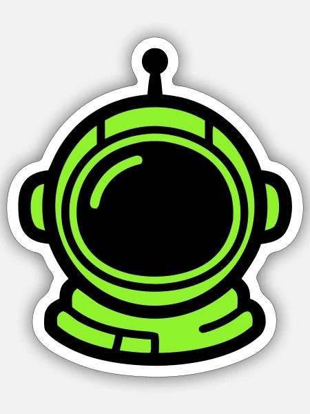 Astronauten Helm Neon Icon - Sticker Größe S (10 x 10 cm) - Mattweiß