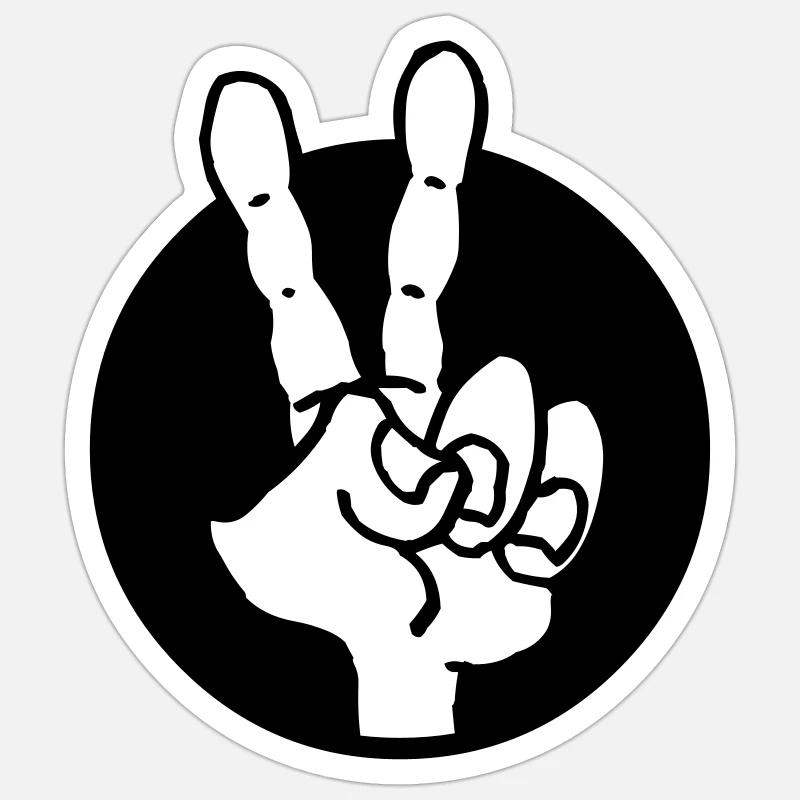 Hand peace Sticker taille S (10 x 10 cm)