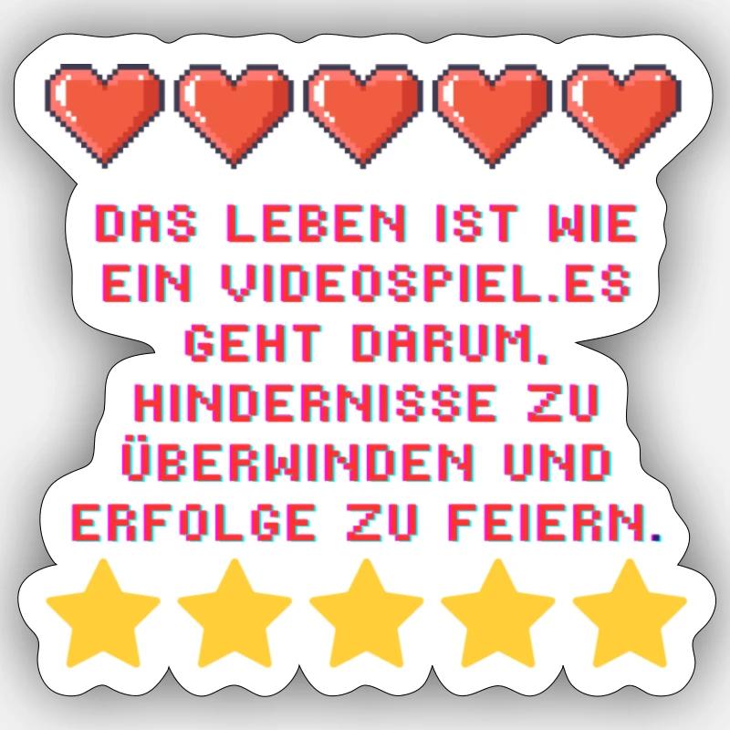 Das Leben ist ein Spiel Sticker Größe S (10 x 10 cm)