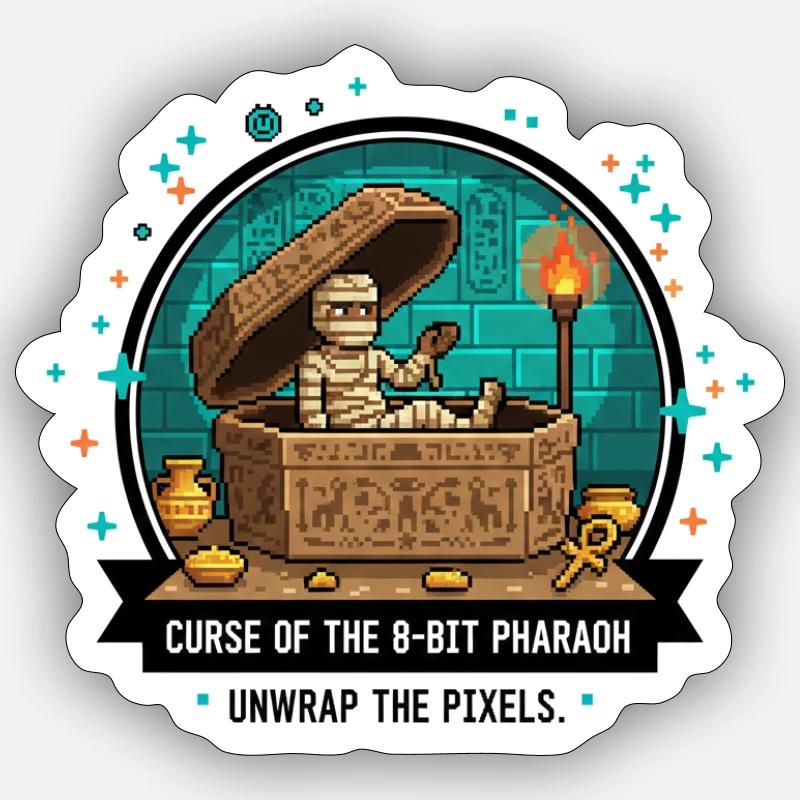 8-Bit Pharaoh's Tomb - Sticker size S (10 x 10 cm) - white matte