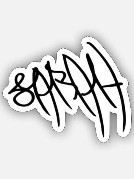 T-Shirt für Sarah - Sticker Größe S (10 x 10 cm) - Mattweiß