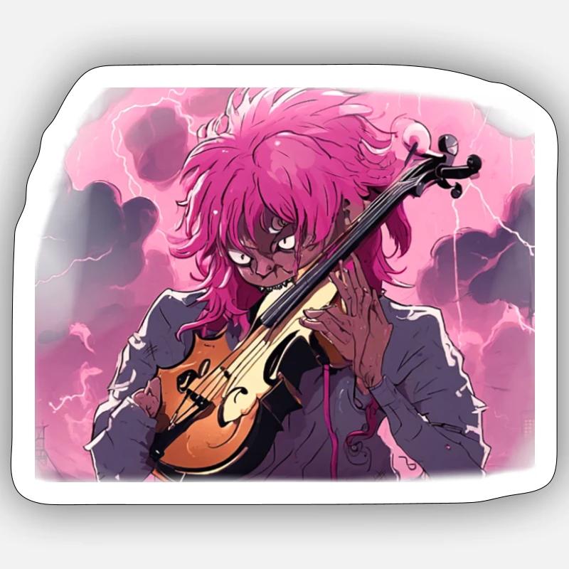 Victor Violon - Sticker taille S (10 x 10 cm) - blanc mat