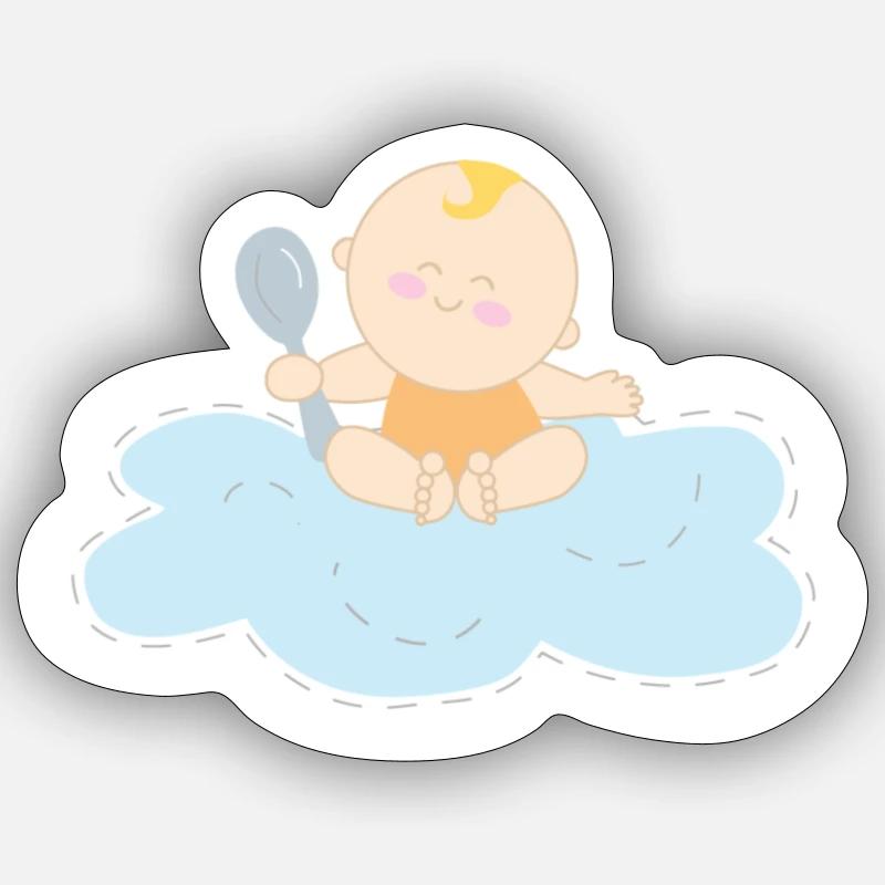 Babynahrung Zeit! - Sticker Größe S (10 x 10 cm) - Mattweiß