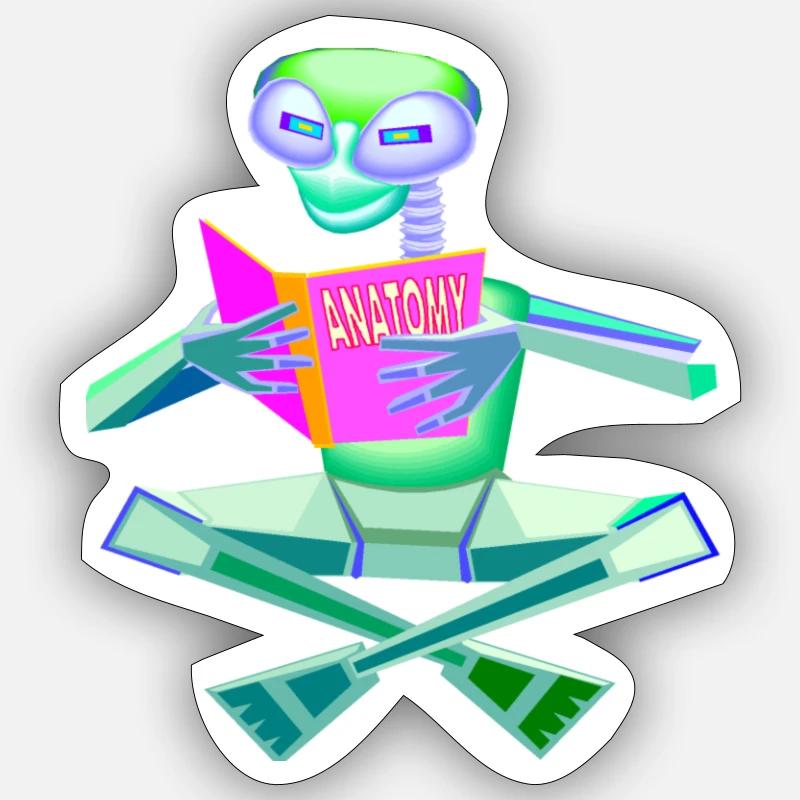 Robot Alien Studying Anatomy - 90s / Y2K / Future Sticker size S (10 x 10 cm)