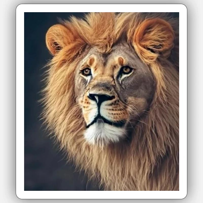 Lion - Sticker Größe S (10 x 10 cm) - Mattweiß
