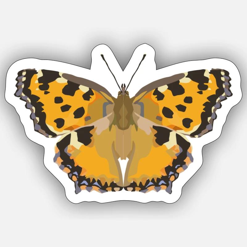 Schmetterlinge: Der Große Fuchs - Sticker Größe S (10 x 10 cm) - Mattweiß
