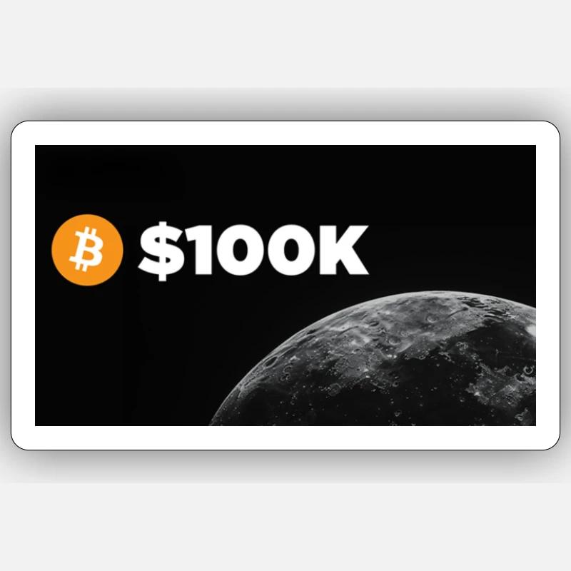 Bitcoin 100k - Sticker Größe S (10 x 10 cm) - Mattweiß