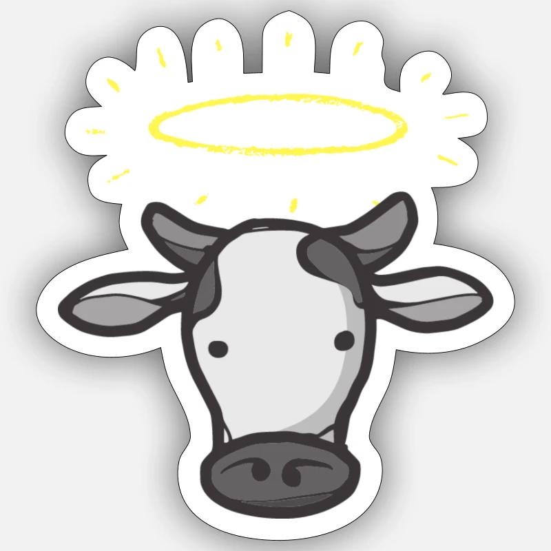 Holy Cow Cows Moo Holy Moo - Sticker size S (10 x 10 cm) - white matte