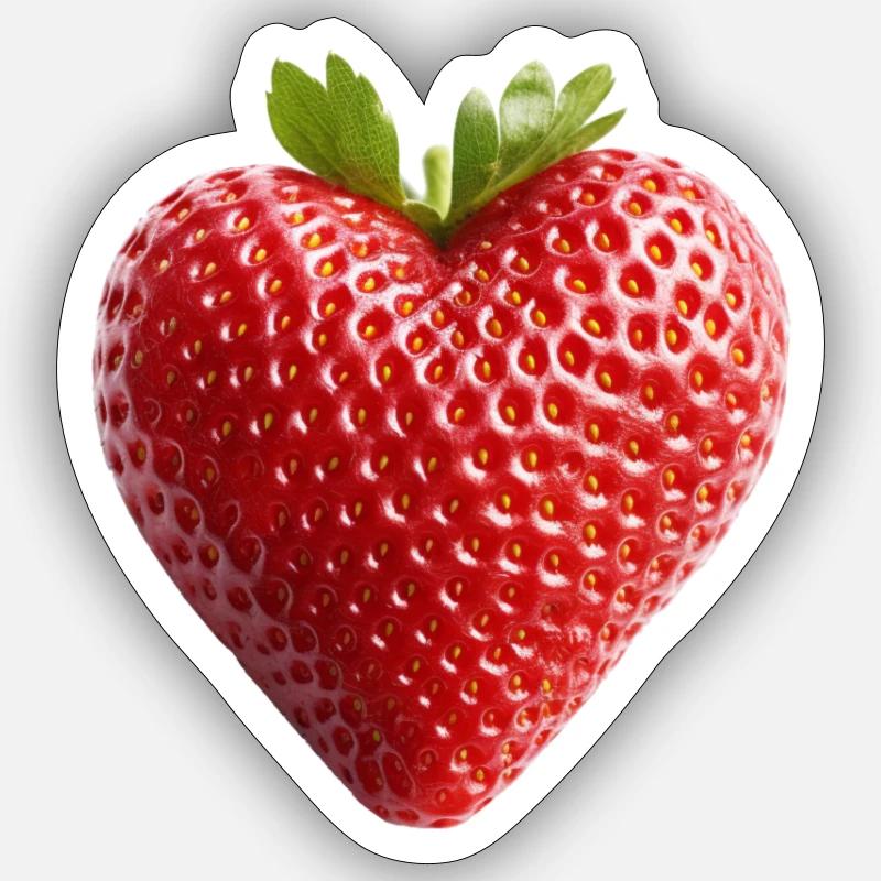 Erdbeerherz Sticker Größe S (10 x 10 cm)