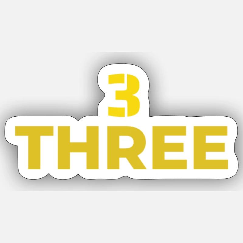 Three yellow ones in bold - Sticker size S (10 x 10 cm) - white matte