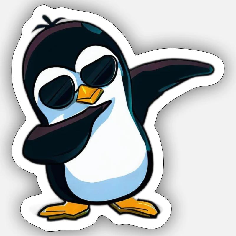 Pingouin - Sticker taille S (10 x 10 cm) - blanc mat