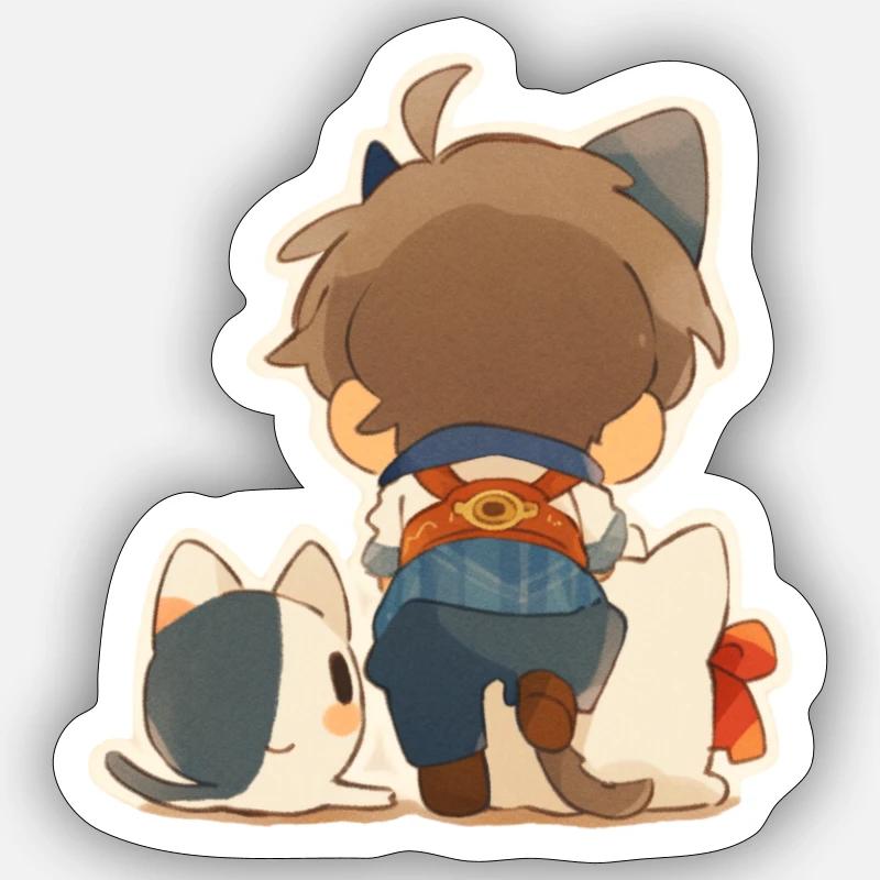 Mon ami le chat - Sticker taille S (10 x 10 cm) - blanc mat