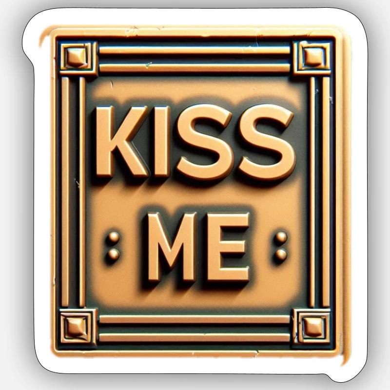 Embrasse-moi - Sticker taille S (10 x 10 cm) - blanc mat