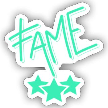 Neon Ruhm / Fame - Sticker size S (10 x 10 cm) - white matte - Front