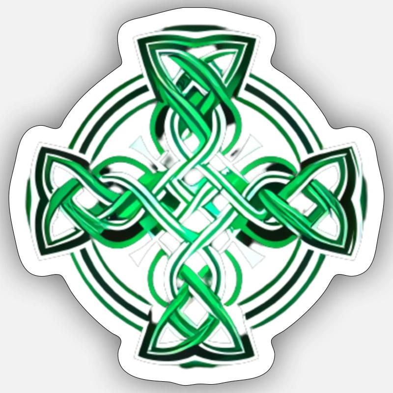 Keltisches Kreuz - Sticker Größe S (10 x 10 cm) - Mattweiß