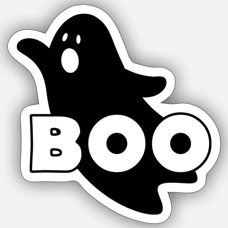 BOO - Sticker Größe S (10 x 10 cm) - Mattweiß